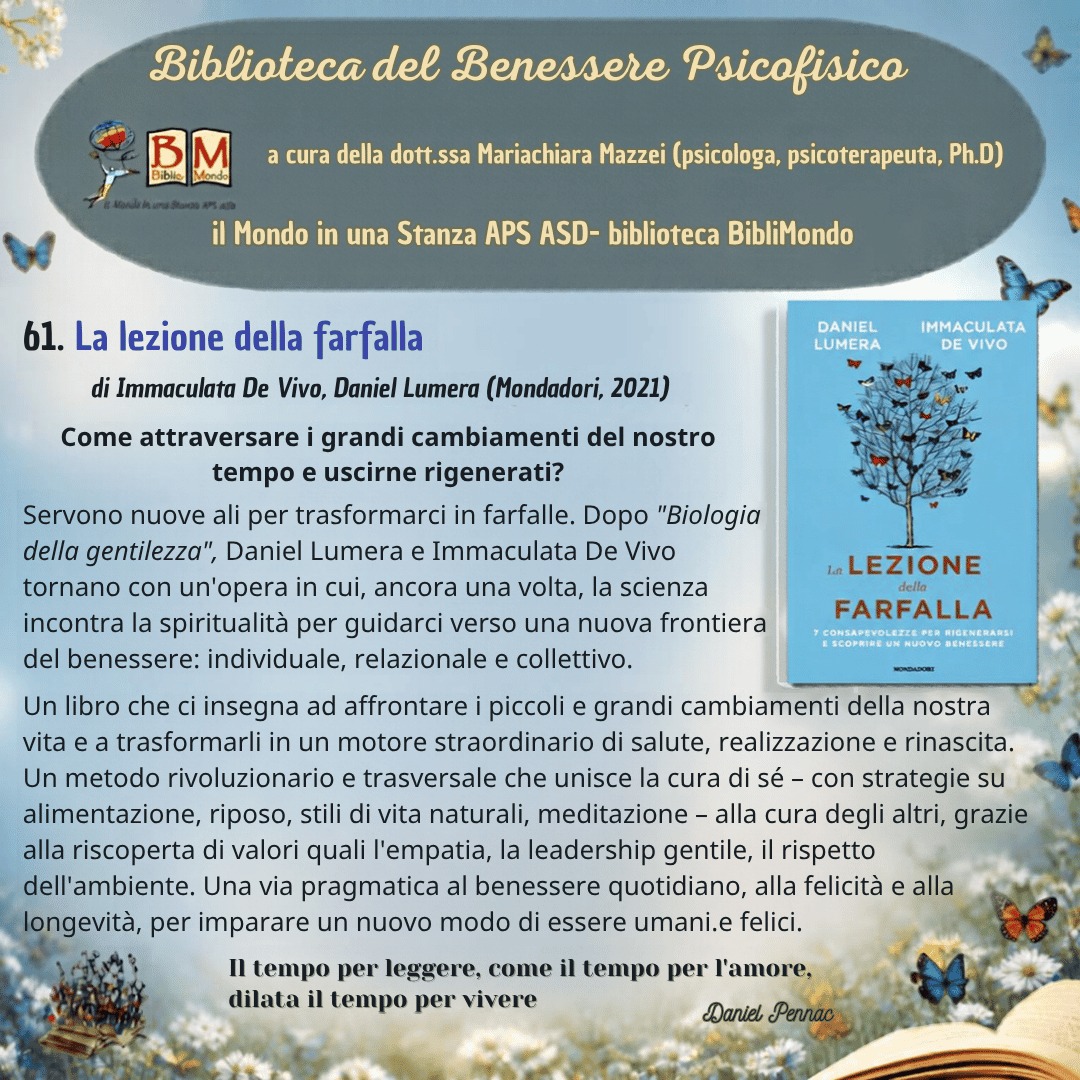 61° APPUNTAMENTO CON LA BIBLIOTECA DEL BENESSERE PSICOFISICO
